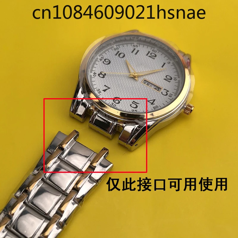 Interfaccia dentata Cinturino in acciaio inossidabile da uomo Cinturino per orologio con testa a forcella da uomo Cinturino in acciaio con fibbia pieghevole in acciaio inossidabile da uomo