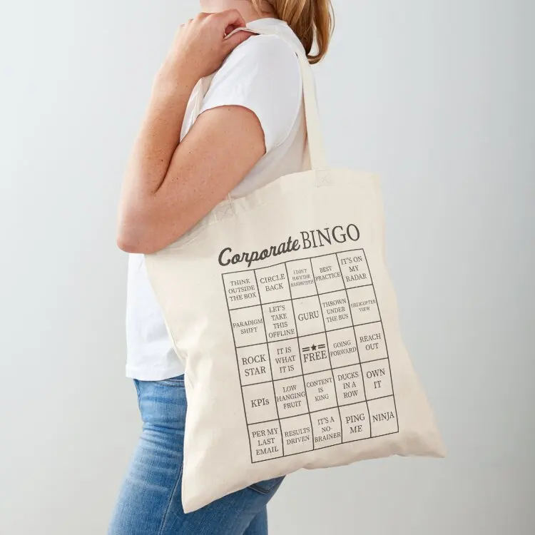 

Corporate Jargon Buzzword Bingo Card Tote Bag personalized tote bag Eco bag hand ladies