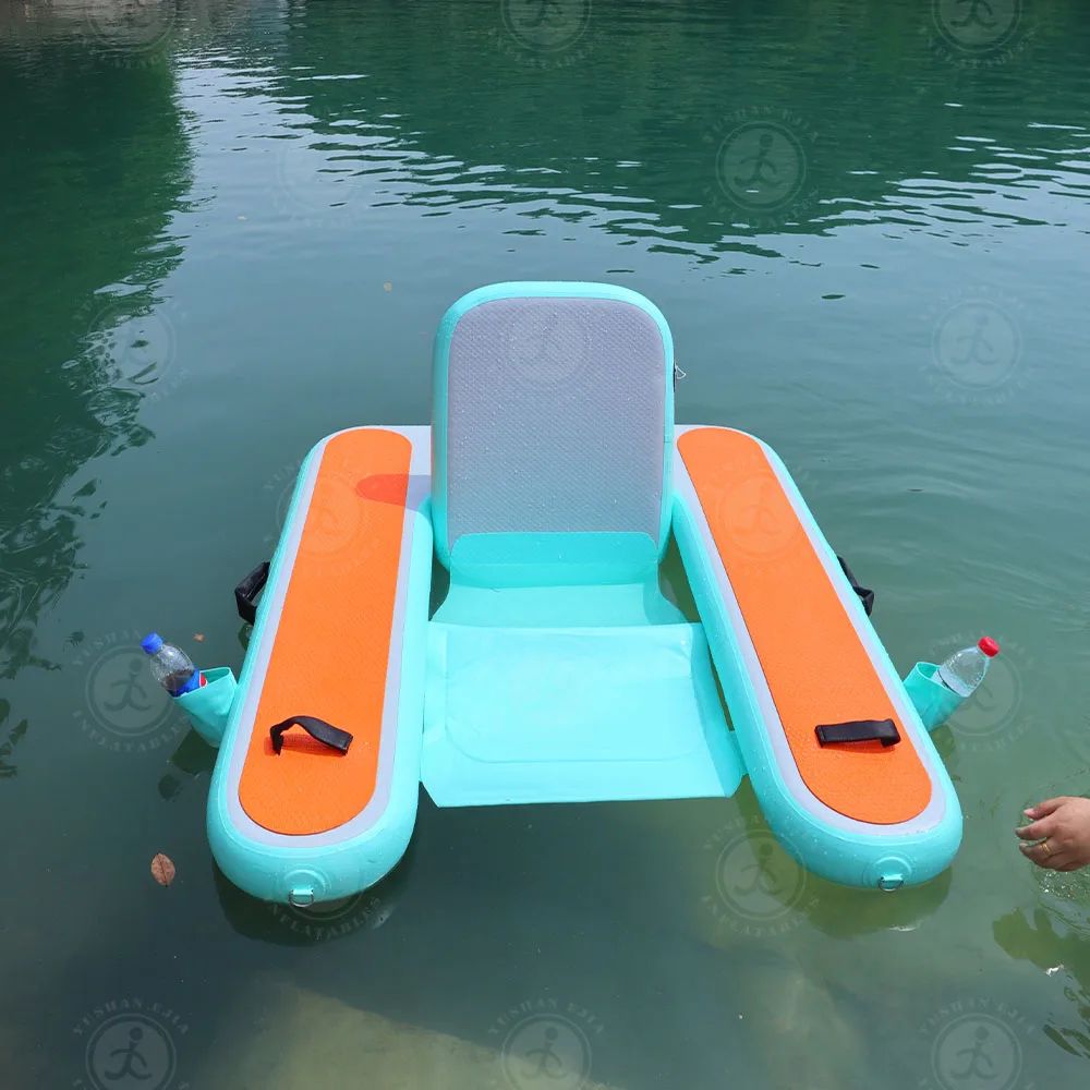 

Inflatable Water Float Lounger for Adults, Water Floating Chair Pool Float Raft with Cup Holder and Backrest for Swimming Pool