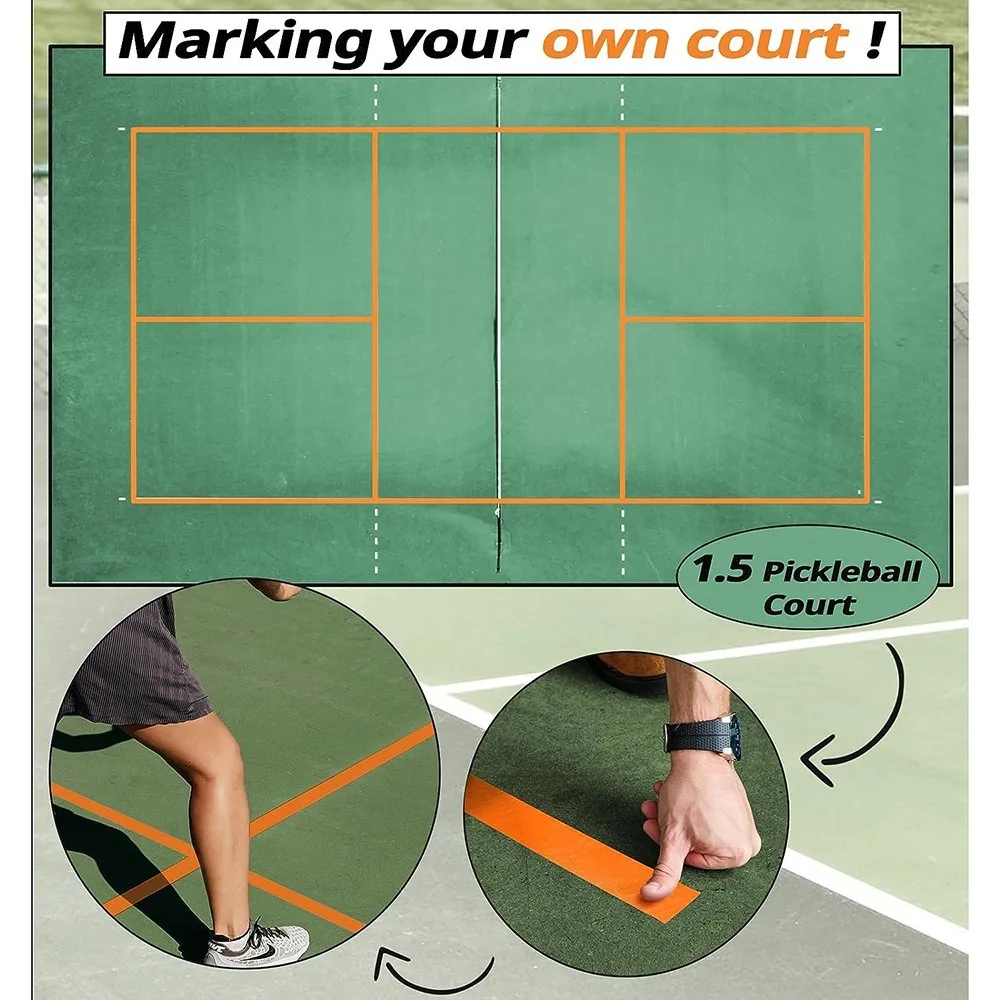 

20M Pickleball Court Marking Tape Multifunctional Self-Adhesive Marking Tape Court Marker Strong Stickiness Weather Resistant