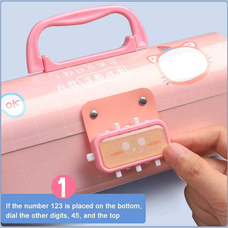 Pencil Case Password Multifunctional Waterproof and Stain Resistant for Kindergarten Pupils EM88