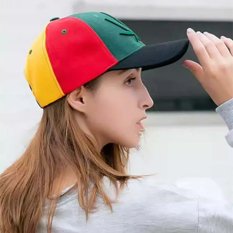 New Arrive Spring Autumn Cotton Patchwork Man Woman Maple Leaf Embroidered Fashion Casual Outing Trend Sunshade Baseball Cap