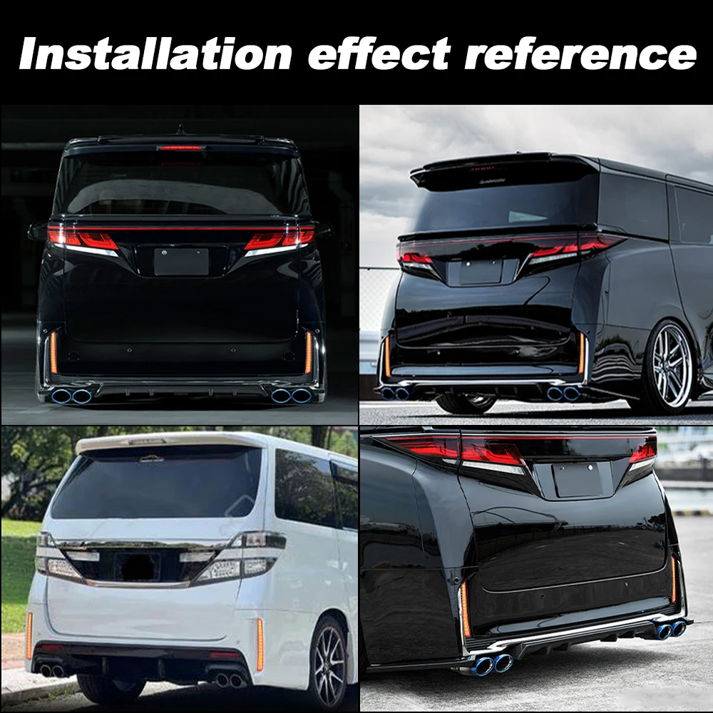 

2PCS For Toyota Vellfire 40 Series 2024 LED Rear Bumper Light Rear Fog Lamp Stop Brake Lights Car accessories