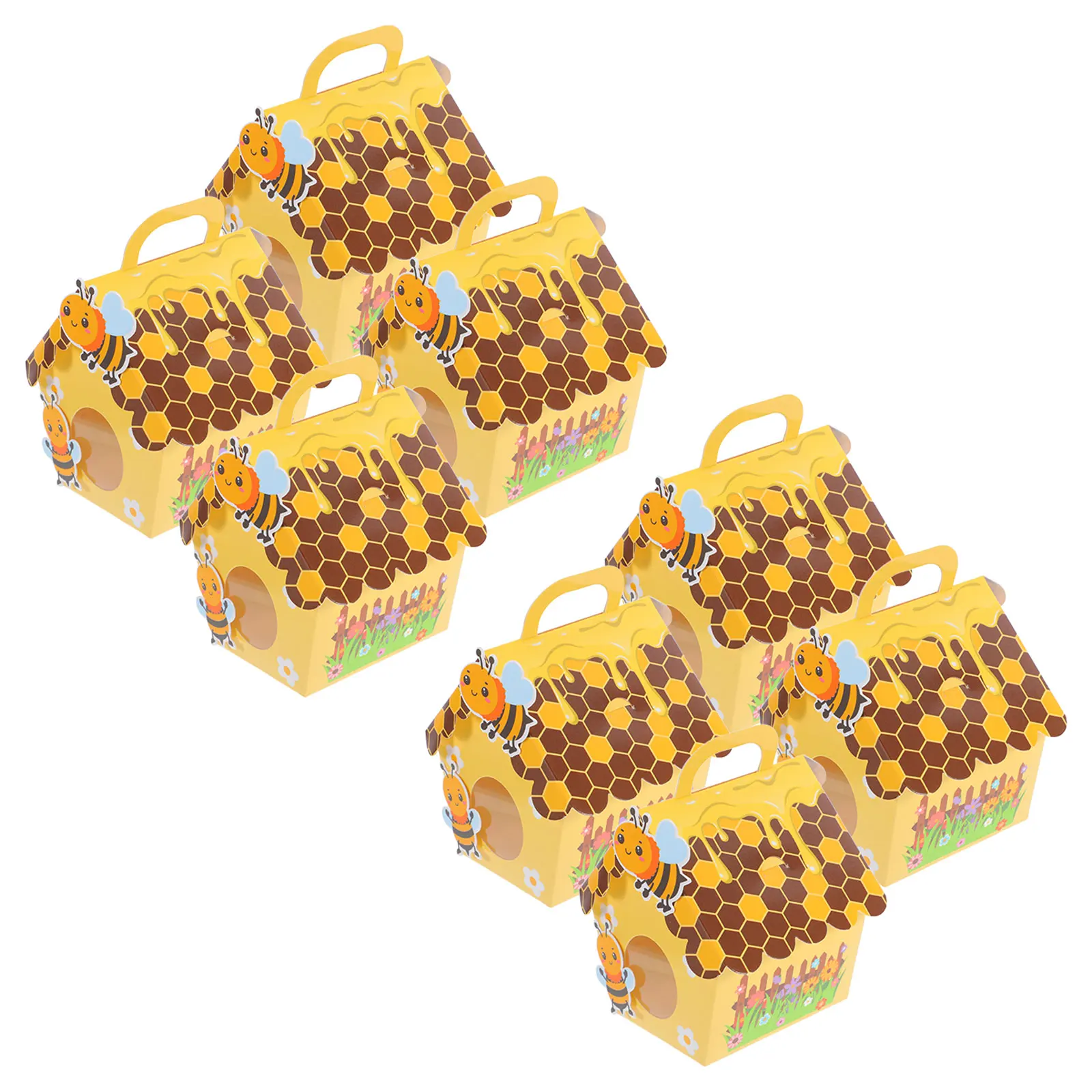 

10pcs Bee Candy Boxes Elegant Design Baby Shower Birthday Party Favor Treat Packaging Small Sweets Paper Box Gifts Present