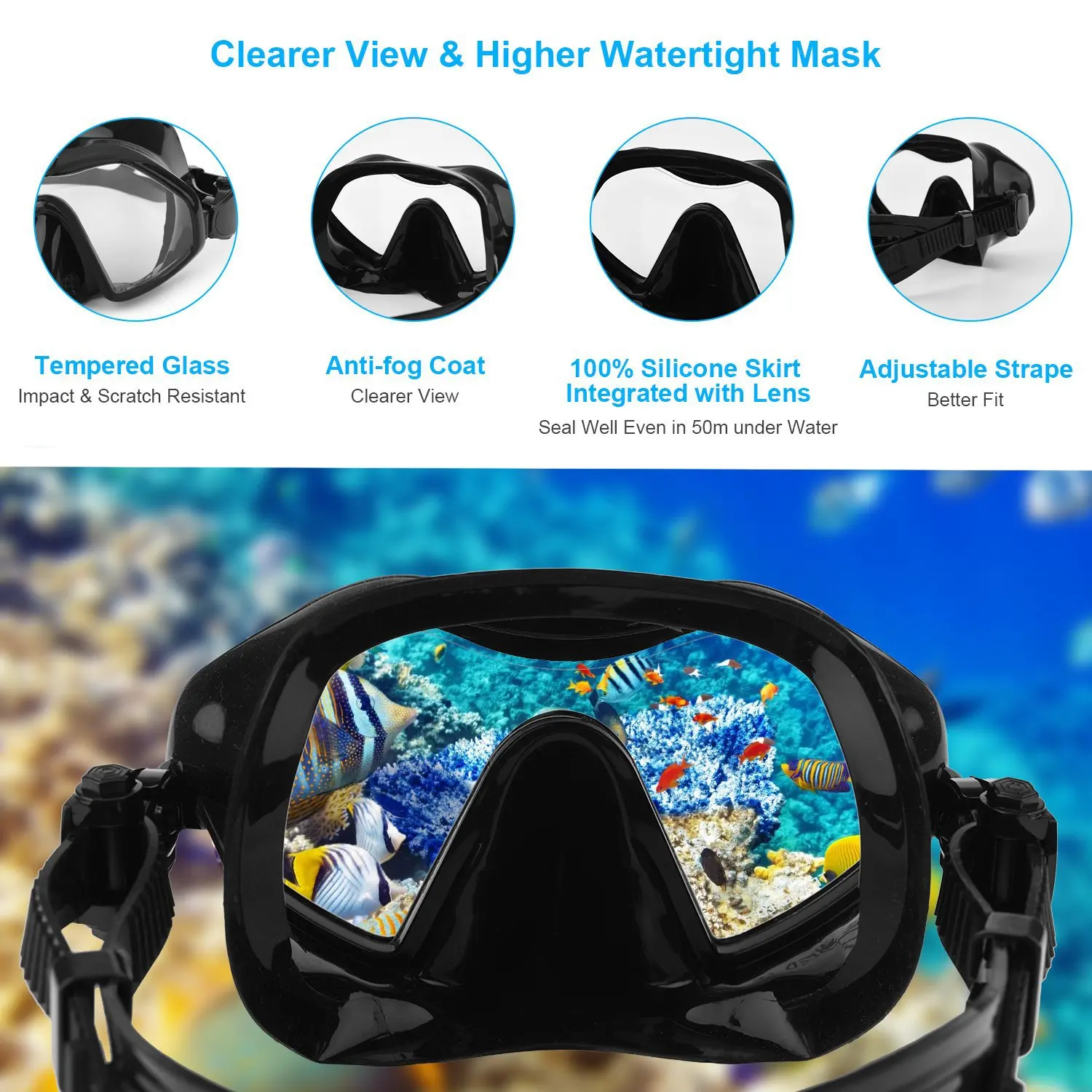 Adult diving goggles full dry snorkel adjustable fins snorkeling diving set