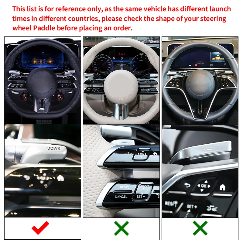 Für Mercedes-Benz AMG Legierungs-Lenkrad-Schaltwippen A35 2024-2026 C43 63 E53 CLA 35 GLA35 GLB GLC GLE 53 63 EQE EQS GT – Detail 1