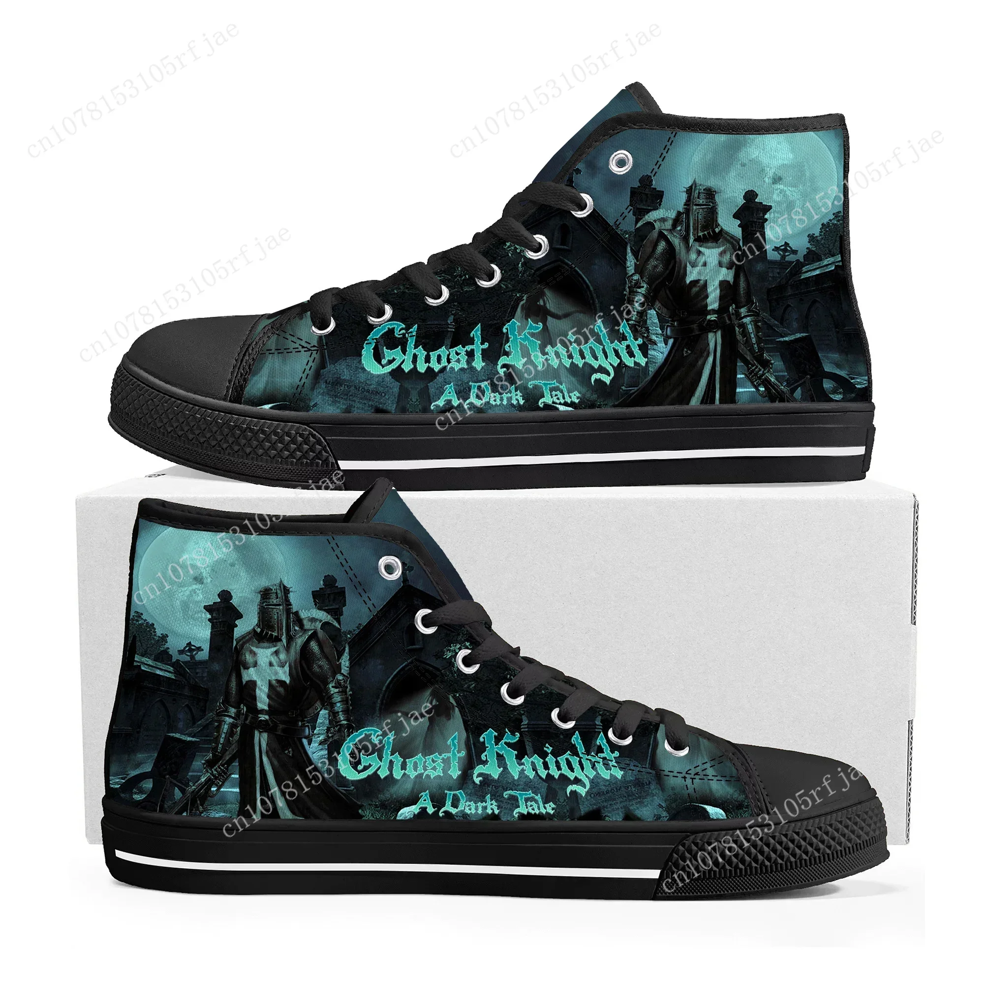 Hot Anime Cartoon Game Ghost Knight High Top Sneakers Mens Womens Teenager High Quality Canvas Sneaker Custom Built Couple Shoes
