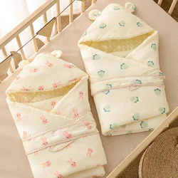 Baby Swaddle Deken Pasgeboren 100% Katoenen Slaapbroek Baby Dekens Cover Baby Warm Slaap Zak Met Bandjes Voor 0-1Y 90*90Cm