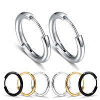 8/10/12/14/16/18/20mm Stainless Steel Huggie Hoop Earrings for Women Men