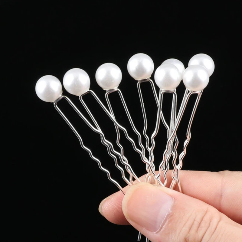 

AISHG 20Pcs Korean Pearl U-shaped Hairpin For Women Fashion Elegant Wedding Bride Hair Fork Hair Styling Accessories