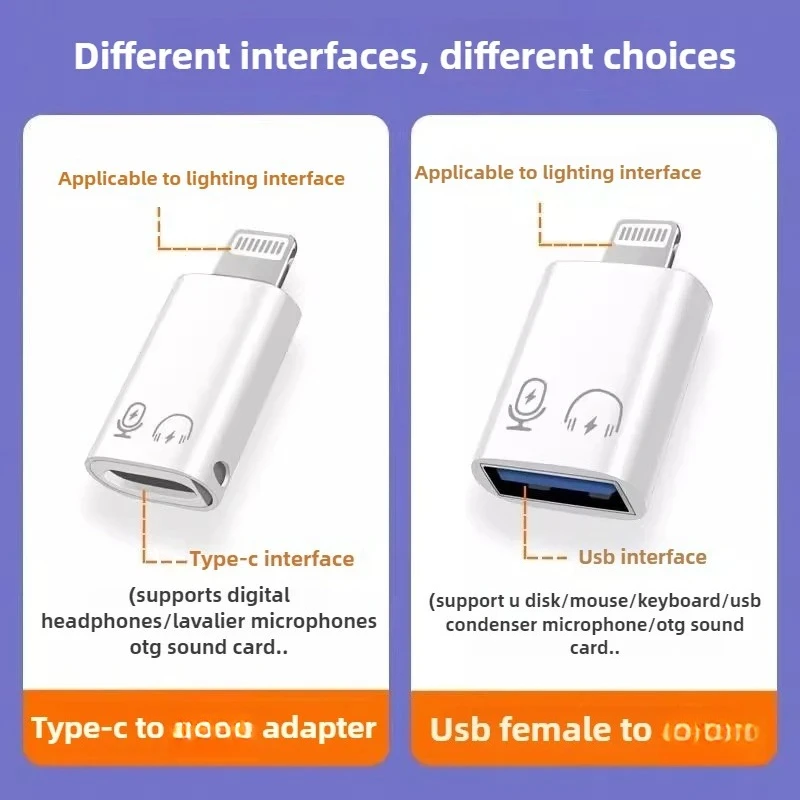 

1/2PCS PD OTG Adapter USB Female to Type-C Male Audio Card Reader Live USB Flash Disk Converter for Mobile Phones