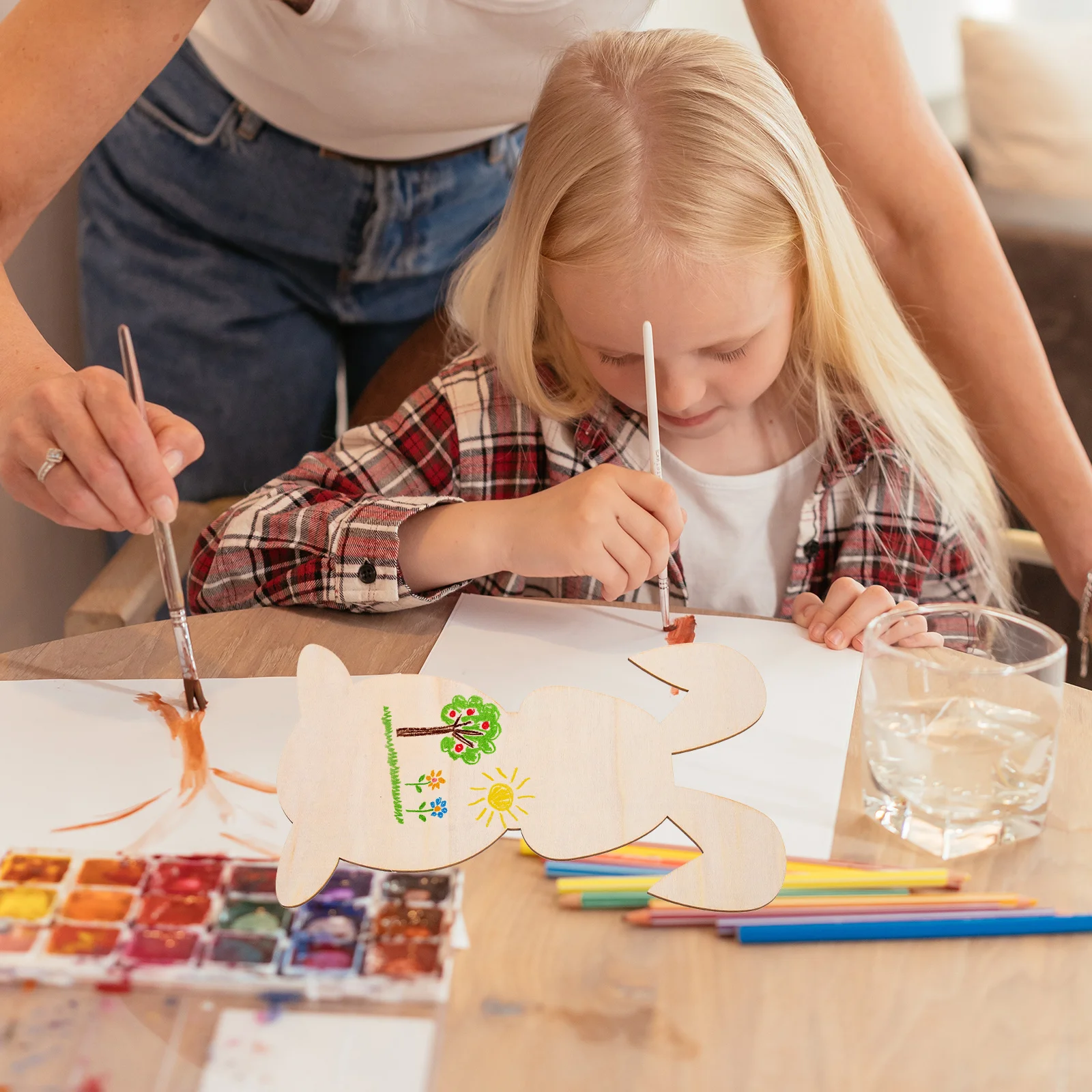 

10Pcs Easter Blank Slices Natural Wooden Cutouts DIY Crafts Holiday Wedding Easter Decorations Wooden Bunny Ornaments