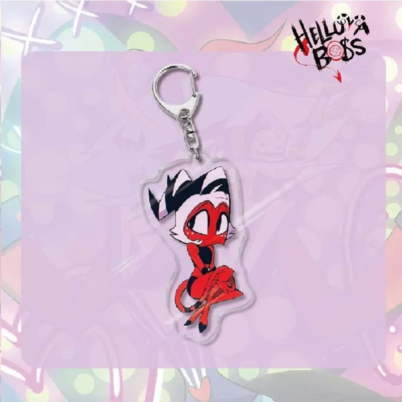 Anime Helluva Boss 6cm Acrylic KeyChain Moxxie Blitzo Loona Men Key Chain for Women Fashion Creative Figure Pendant Gifts