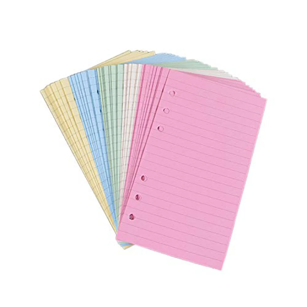 

2 set A5 Horizontal Pattern Loose-Leaf Notebook Refills Smooth Writing Paper For Journaling Note Taking Colorful Simple Hole