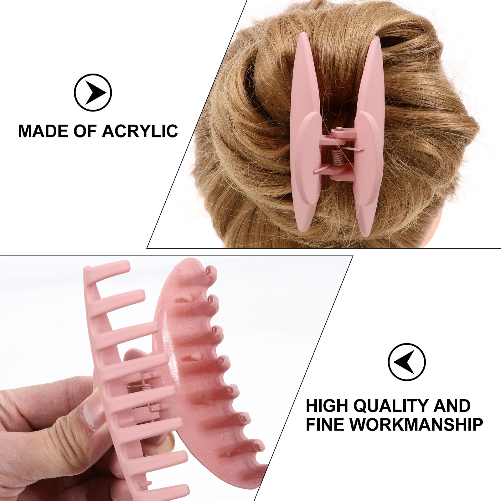 

4pcs Acrylic Claw Clips Large Barrette Clamps Durable Sturdy Women Jaw Clip Comfortable For Thin Thick Office Daily Wear Sweet