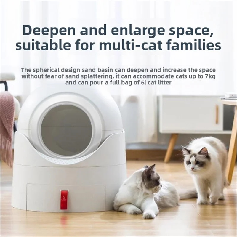 

Cat Semi-Automatic Sphere Sand Box Rotate Tower Toilet Corridor Easy Cleaning Trash Can Pets Stuff Arjanuary Closed Crate Pot