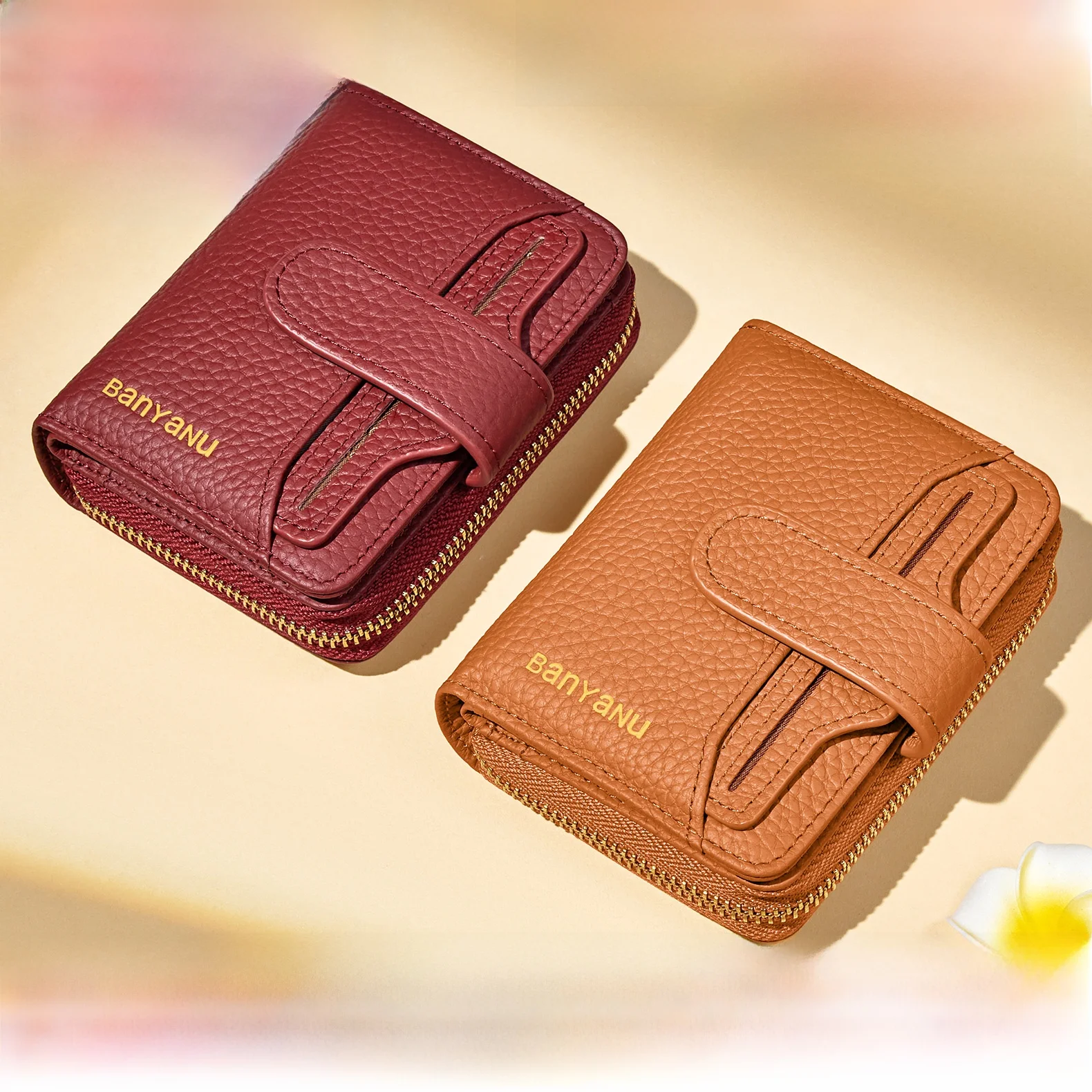 top-layer-cowhide-leather-coin-purse-independent-card-holder-wallet-for-men-and-women-retro-style-zipper-closure-document-wallet