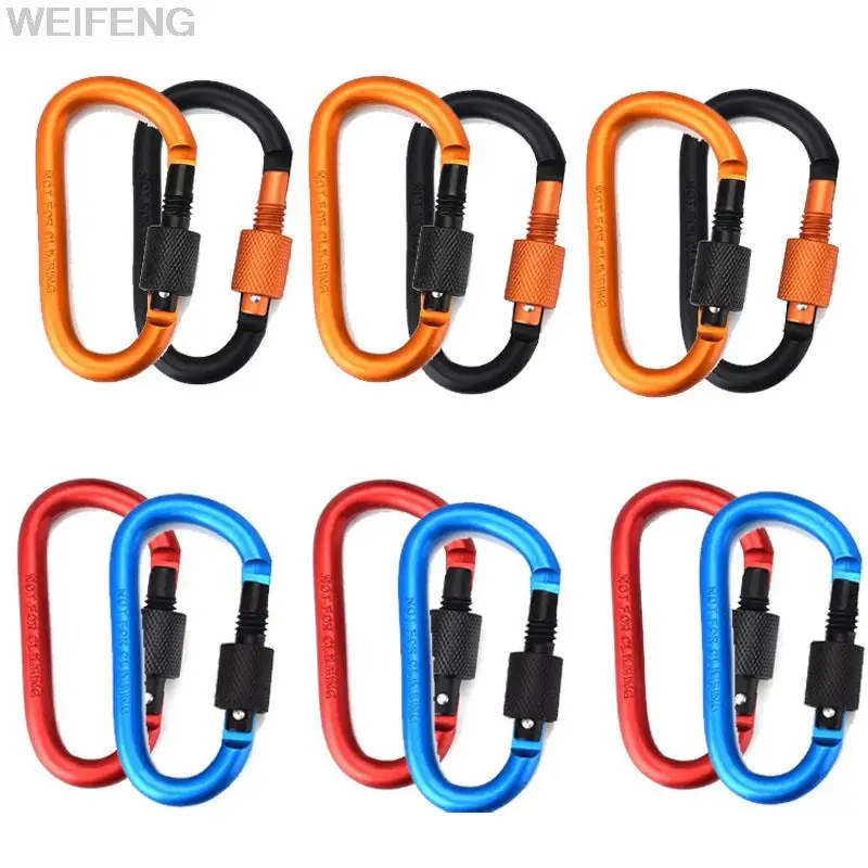 

5PCS Tactical Carabiner D Keychain Shape Hook Buckle Clip Climbing Camping Survival EDC Keychain Clip Alloy Aluminum