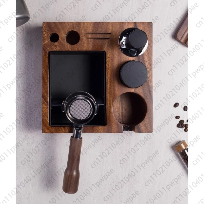 

Coffee Pressing Foundation Make-up Seat Powder Distributor Accessories, Coffee Machine Handle Bracket Walnut Storage Seat