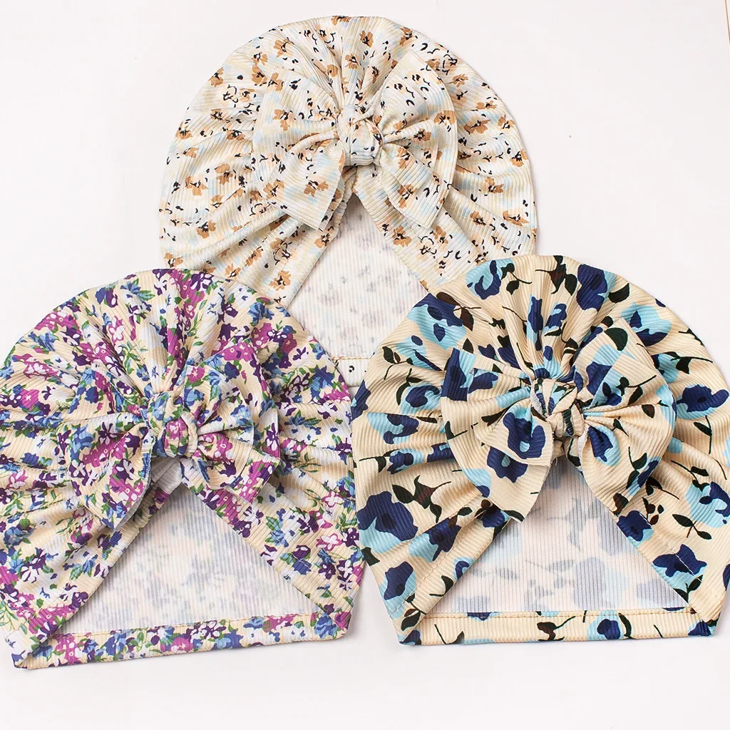 New Cute Bow Baby Boneless Fetal Cap Baby Girl Headbands Baby Girl Newborn Bows Infant Hair Accessories Elastic Turban Girl