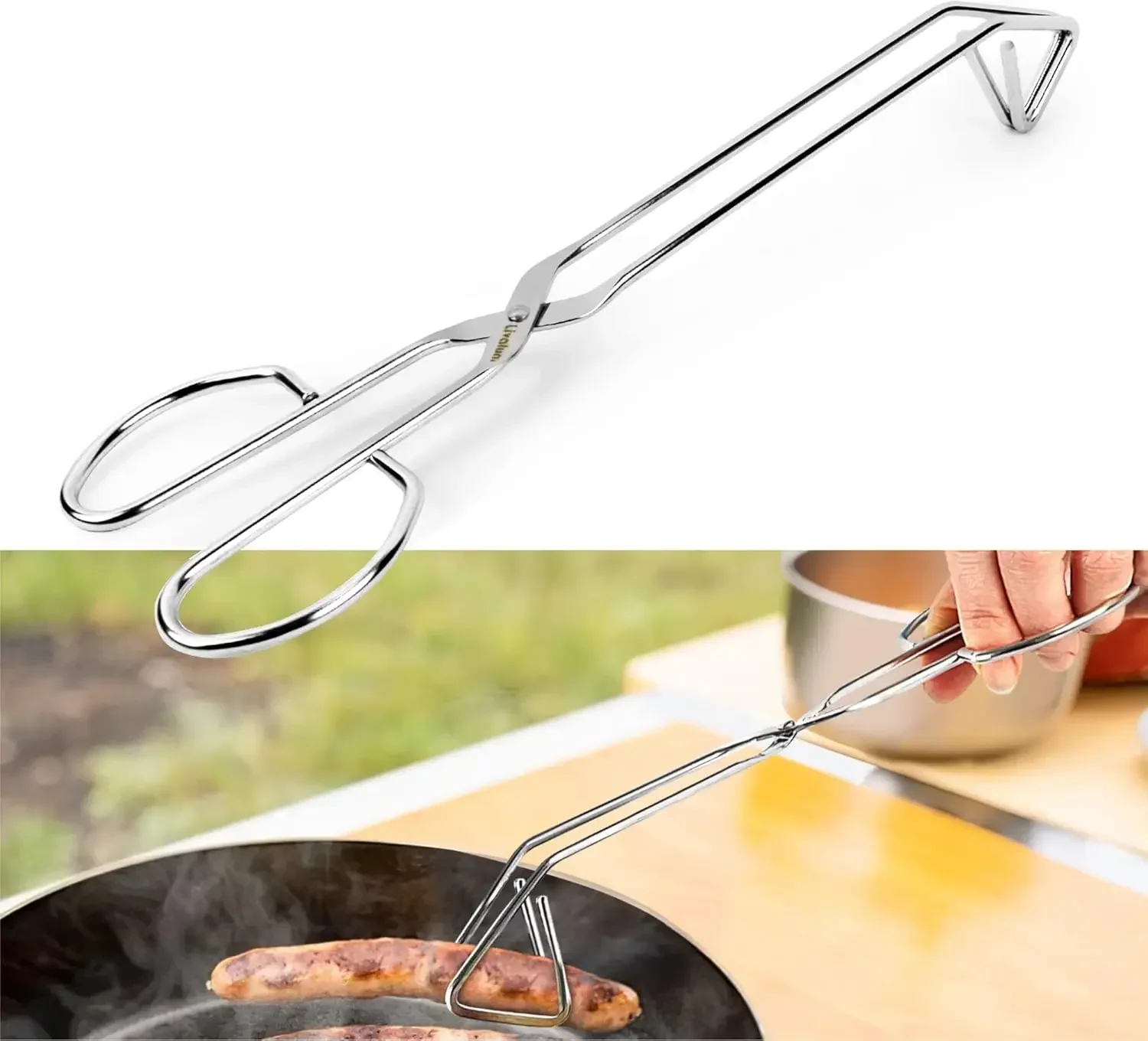 Stainless Steel  Kitchen Tongs Heat Resistant Hollow-Out Barbecue Clip Food Tongs BBQ Accessorie Plier for Barbecue Food Kitchen