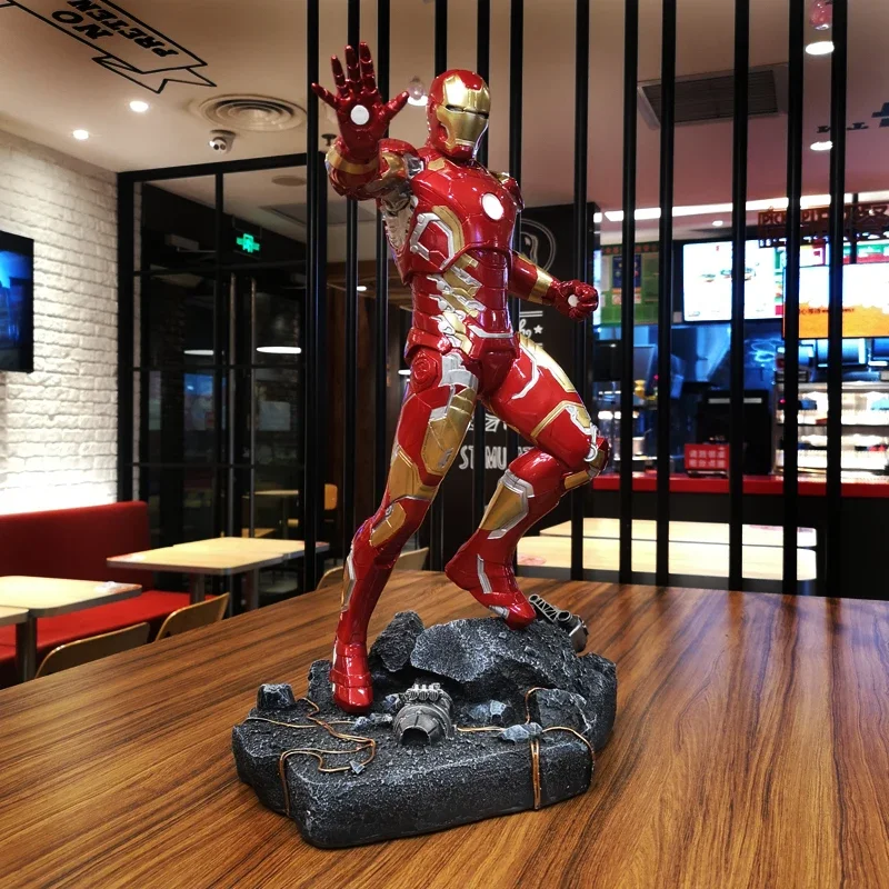 50cm Anime Iron Man Avenger Alliance 4 Resin Statue Bedroom Decoration Model Mk43 Big Decor Collection Kids Birthday Gift Toy