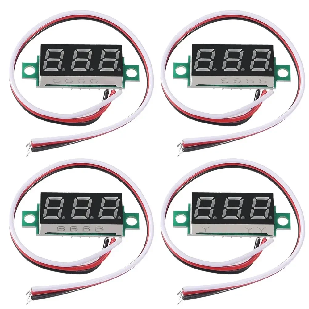 

4pcs Digital Mini Digital Voltmeter 0.28Inch Three-Line 0-100V Digital Voltmeter Gauge Tester LED Display Panel Voltmeter