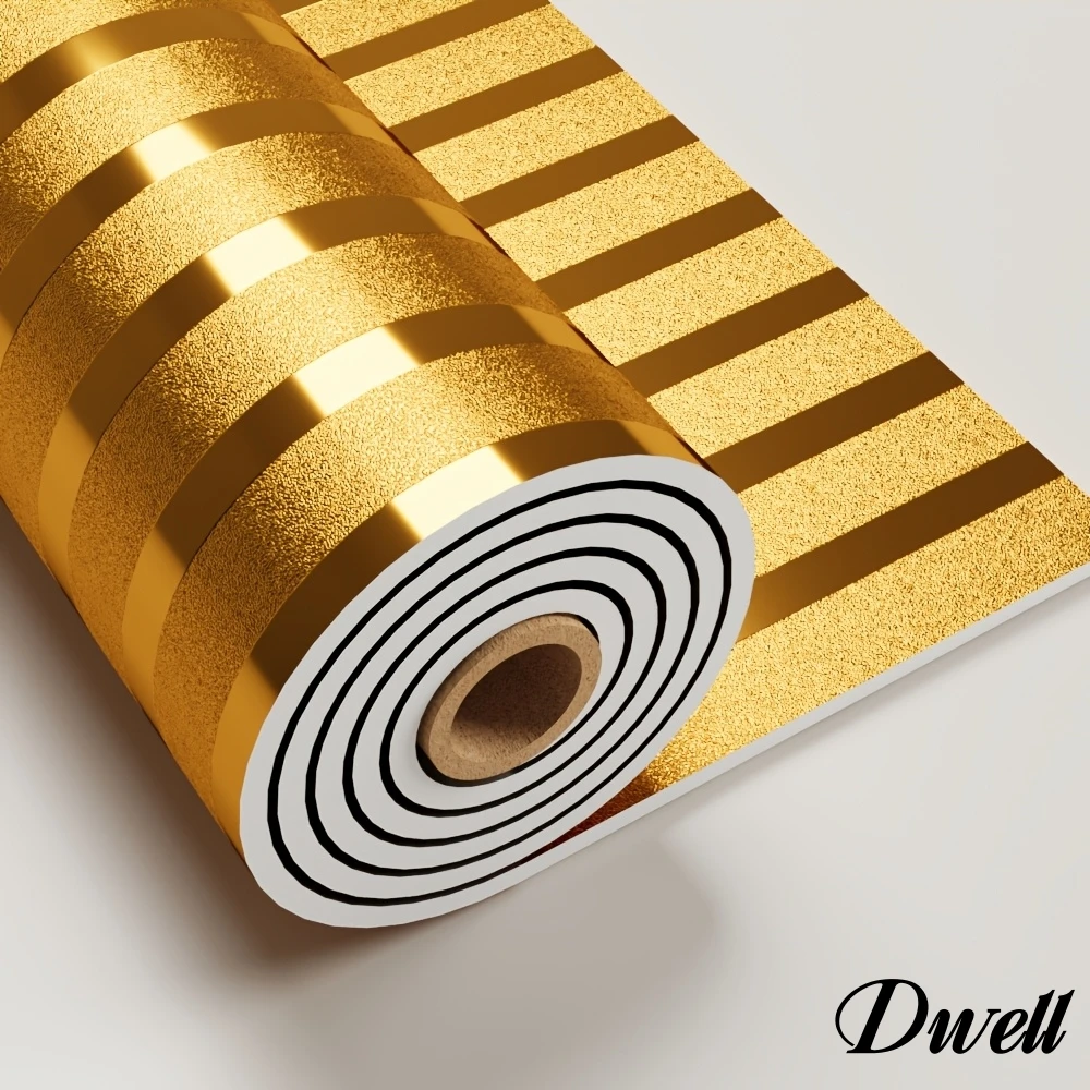

Peel and Stick Gold Stripe Wallpaper, Modern Metallic Wall Panels for Bedroom Living Room TV Background Wall Cladding Home Decor