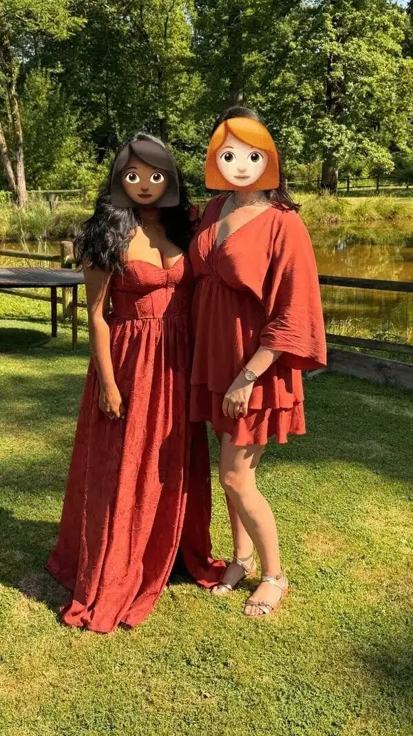 Sevintage Vestidos de dama de honor florales para mujer Mangas largas Vestidos formales para invitados de boda con hendidura