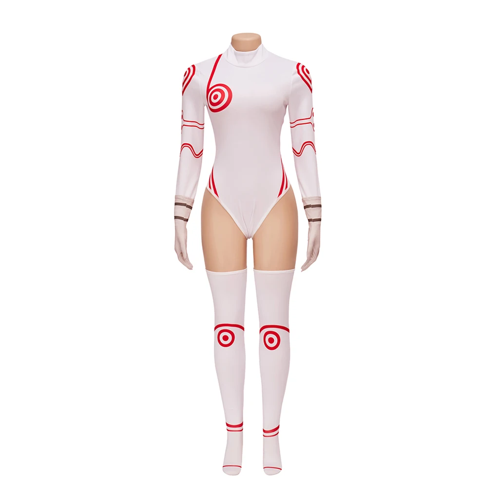 

Anime Shiro Cosplay Costume White Jumpsuit 3D Printed Spandex Zentai Bodysuit for Women Halloween Comic Con Catsuit
