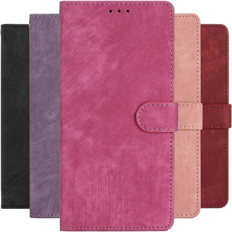 Flip Protect Case For Samsung Galaxy M23 M32 M33 M52 M53 Note 8 9 10 Plus 20 Ultra 5G Wallet Card Slot Simple Color Cover D18D