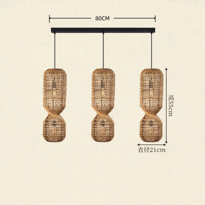 Japanse Wabi Sabi Retro Rotan Hanglamp Zen Tea Room Homestay Hotel Restaurant Bar Kroonluchter Home Decor Verlichting