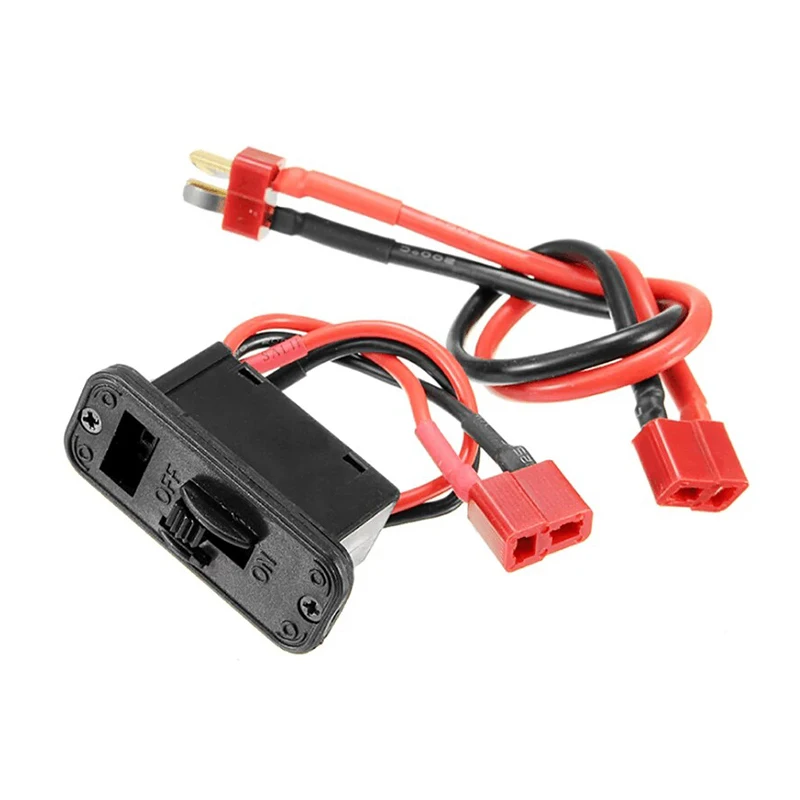 Deans Switch High Current LiPo Battery On/Off Power Switch With Optional Deans T Plug Connector Extension Wire Cable 18awg 200mm