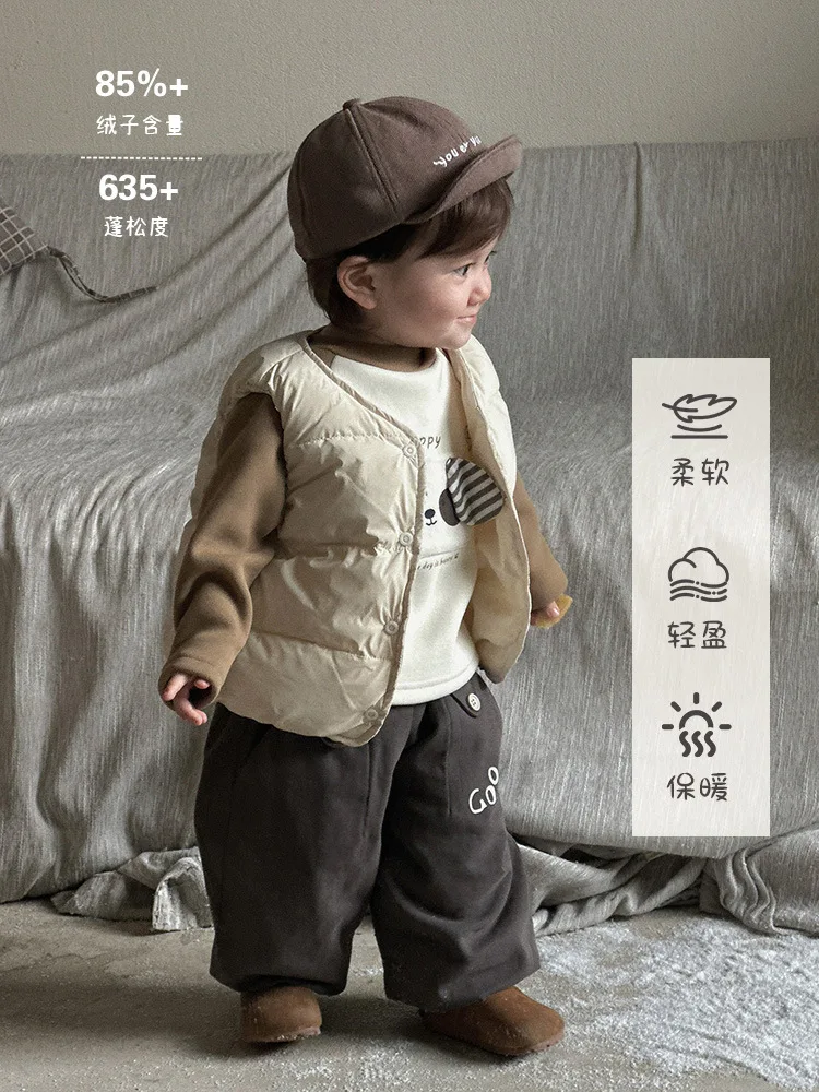 

Boys Winter New Down Vest Boys Lightweight Down Jacket Sleeveless Coat Infant Cartoon Vest aClass