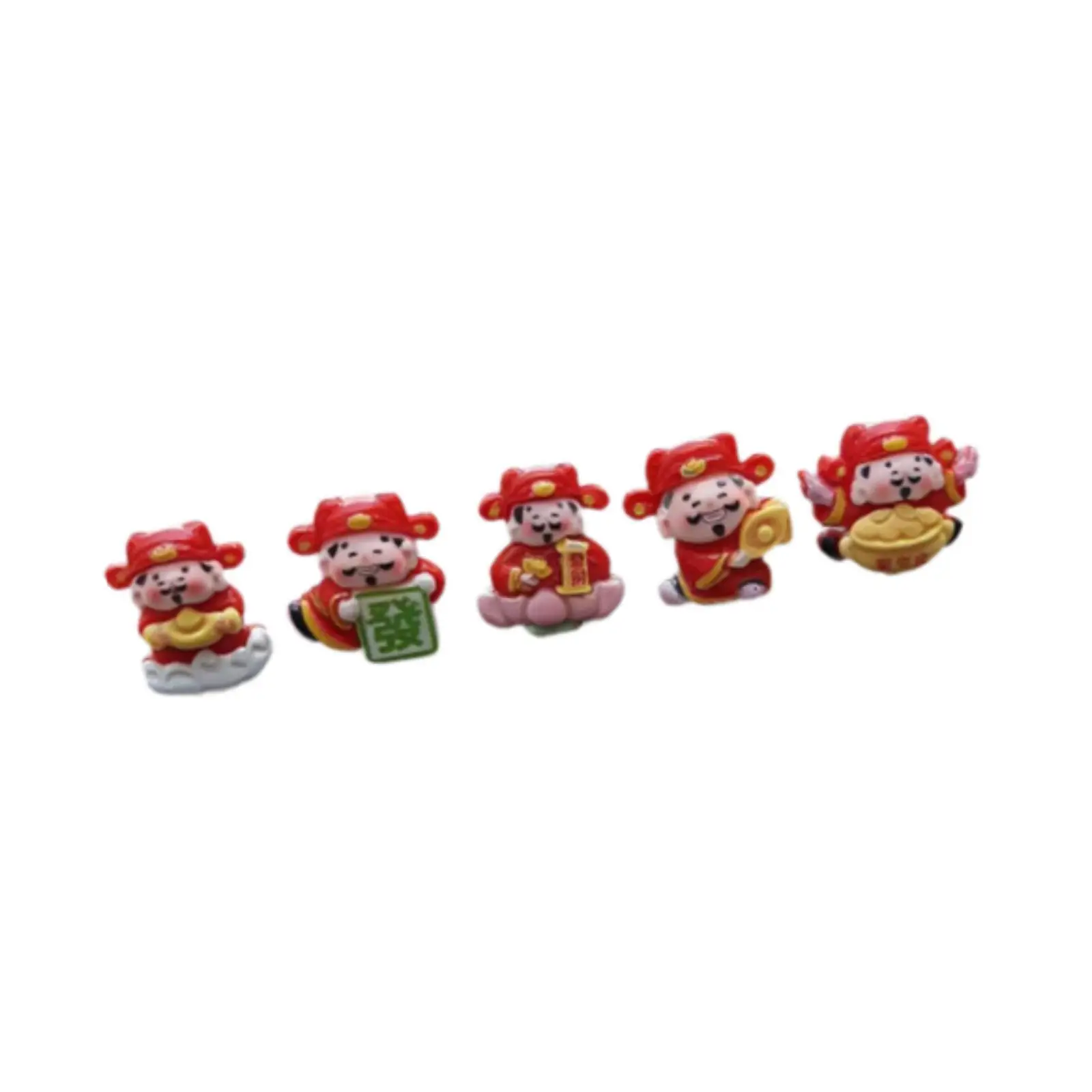 Mini Vegetable Figurine Resin God of Wealth Miniature Set Sculptures and Figurines Decoration for Mini House Shop