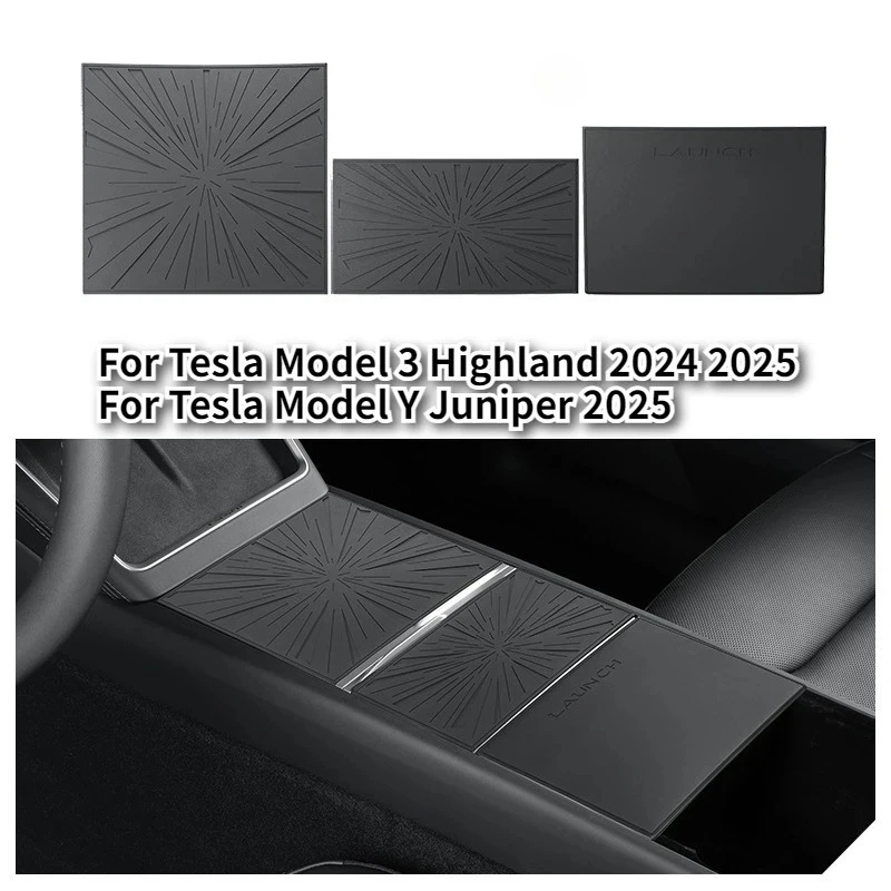 Für Tesla Model 3+ Highland Model Y Juniper 2025 Zentrales Bedienfeld Mittelkonsole Armlehnen-Schutzauflage Auto-Zubehör