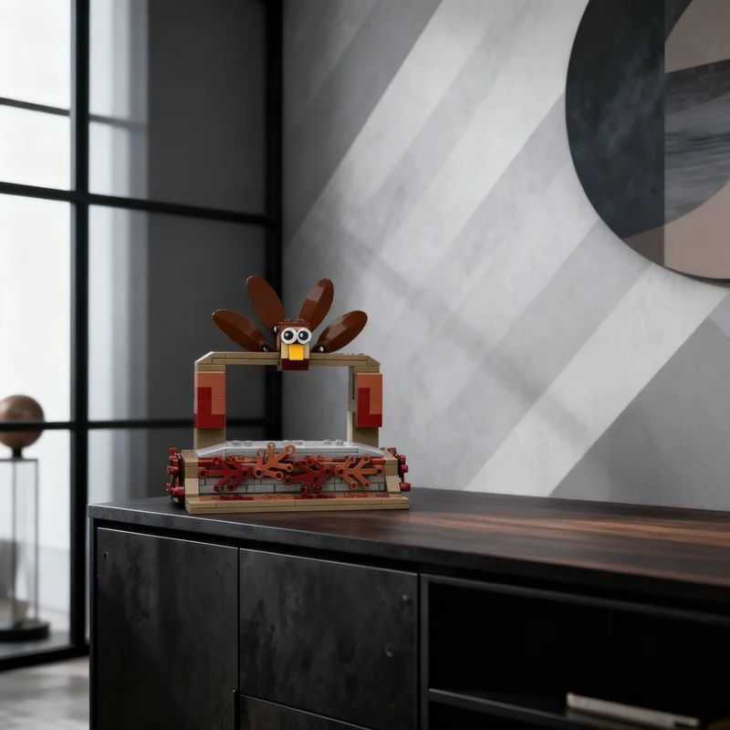 

169pcs MOC Minifigure Display Stand Seasonal Thanksgiving Model Building Blocks Creative DIY Gift Decor Assemble Premium Adult