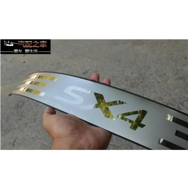 Car styling Stainless Steel Ultra-thin car Rear Bumper Protector Sill Trunk Tread Plate Trim for 2007-2013 Suzuki SX4 hatchback