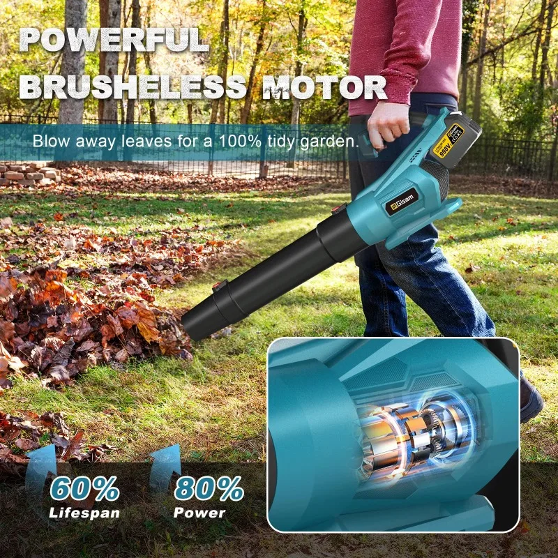 

【Hot Item】 2000W Brushless Electric Air Blower Cordless Leaf Blower Leaves Snow Dust Cleaning Tool Fit For 18V Battery Pin