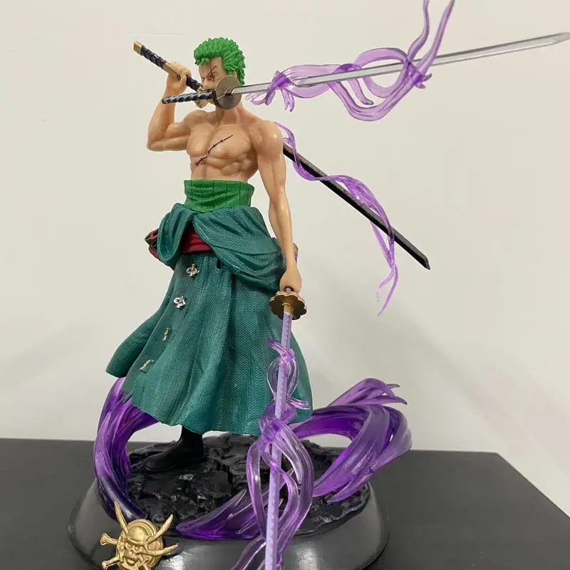 Figurine d'Action Roronoa Zoro de 20.5cm en PVC pour Enfant, Modèle de Statue de Dessin Animé, Collection Gk, Jouet, Décoration de Bureau, Cadeaux d'Ornement