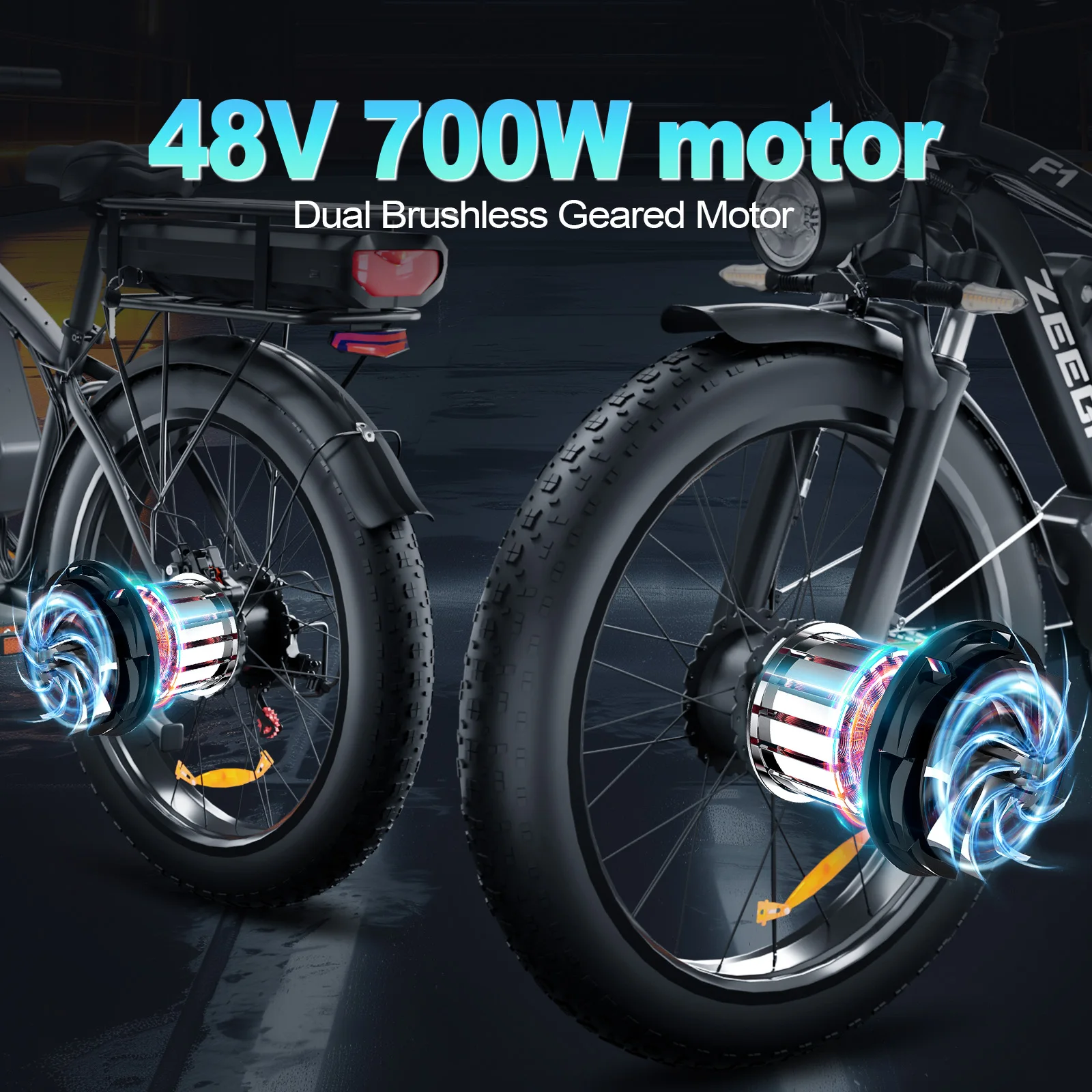 ZEEGR F1 pro 48V 2000W Dual Motor Ebike | 35MPH Speed | 160Miles Range | High-Power Electric Bicycle