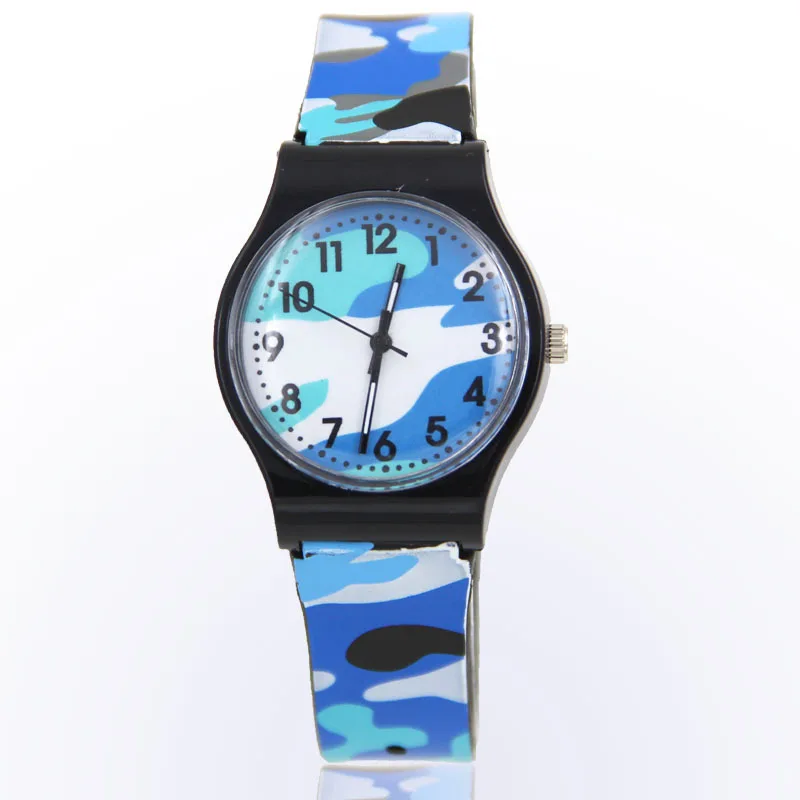 2024New Quartz Watch Plastic WatchPVCWatch Small Fresh Watch Cartoon Camouflage Watch in Stock Wholesale