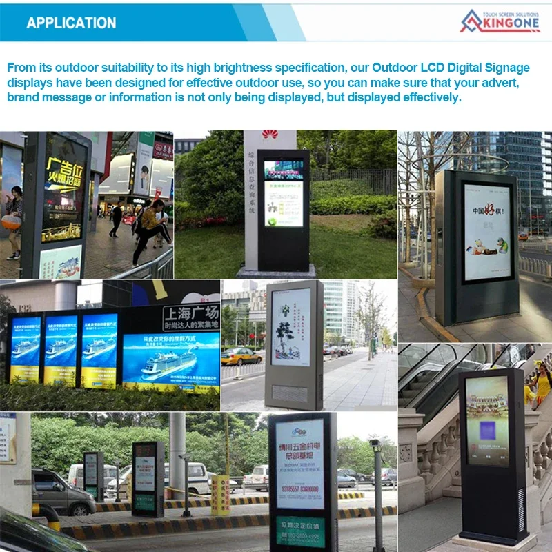 New Style 55 inch Custom Advertising Floor Stand Outdoor LCD Screen Totem Waterproof Dustproof IP65 Digital Signage Kiosk