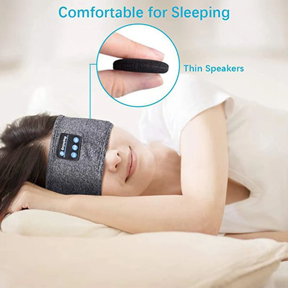 Kompatybilny z Bluetooth 5.0 bezprzewodowy zestaw słuchawkowy Stereo Sleeper Side Sleeper maska na oczy sportowa opaska na głowę słuchawki słuchawki do muzyki