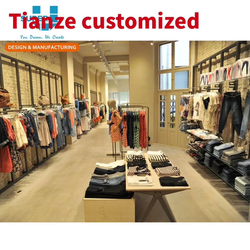 (Personalizzato) negozio di espositori per Stand personalizzati per montaggio a parete per abbigliamento al dettaglio