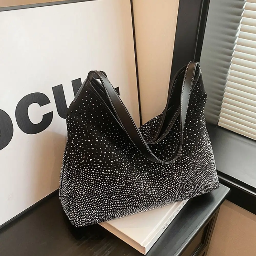 

Темпераментная блестящая сумка на плечо со стразами, роскошная блестящая женская сумка-тоут с бриллиантами, большая вместительная вечерняя сумка с кристаллами для улицы