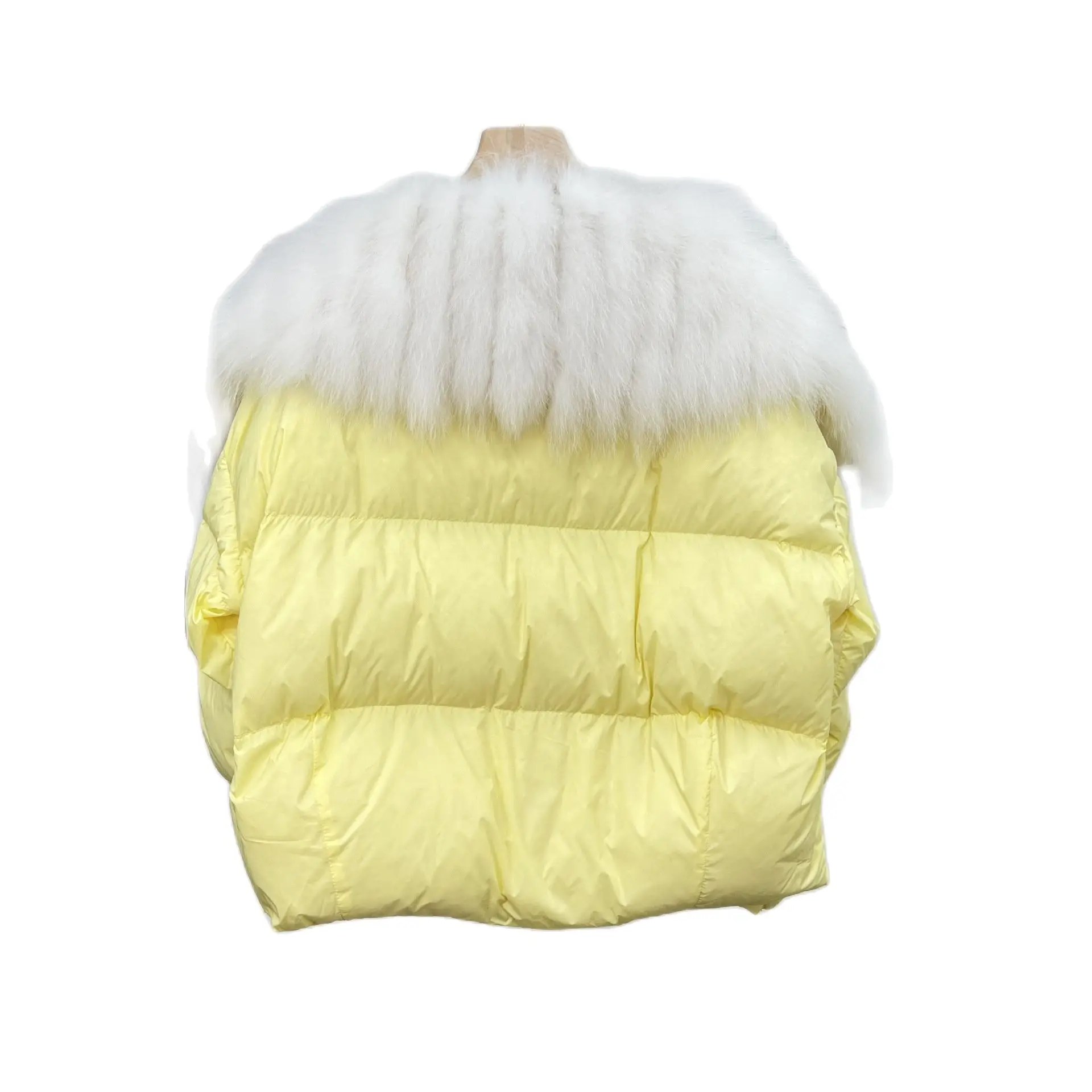 New Winter Women Coat White Duck Down Jacket Super Large Real Fox Fur Collar Thick Fashion Luxury Outerwear Puffer Jacket