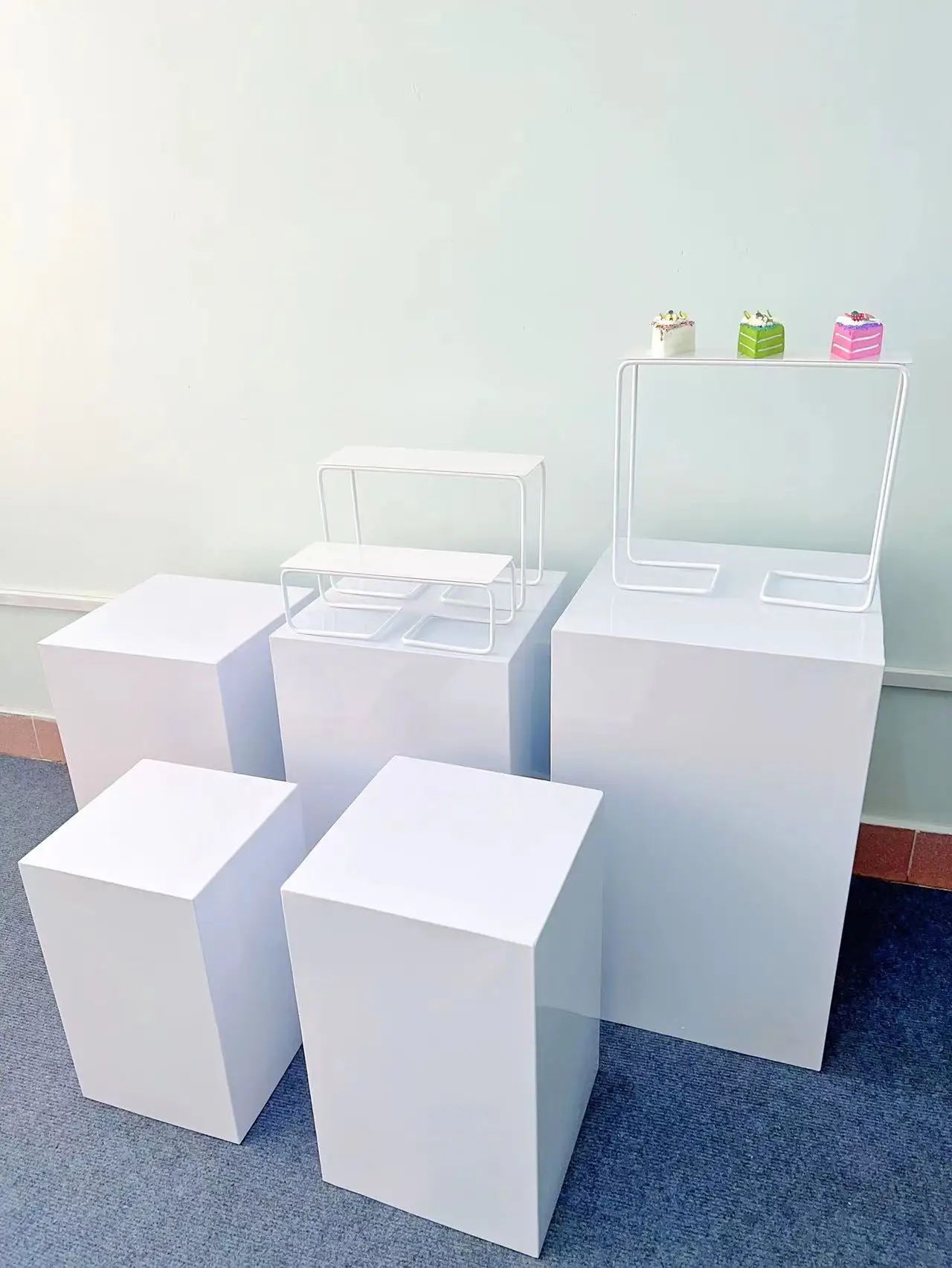 

8pcsbusiness Meeting Buffet Cake Holder Wedding Ladder Dessert Table Stand Candy Bar Window Display Column Tea Break Pastry Rack