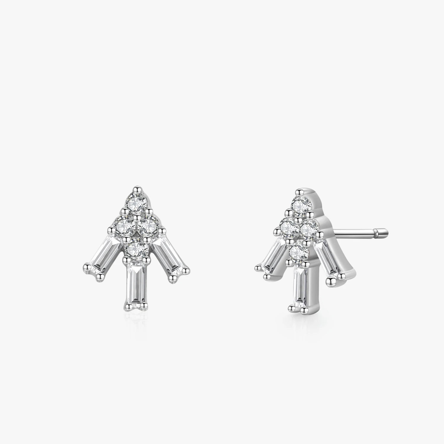

Genuine 925 Sterling Silver Fine Small Arrow Clear Zircon Stud Earrings for Women Minimalist Fine Jewelry 2021 New Style