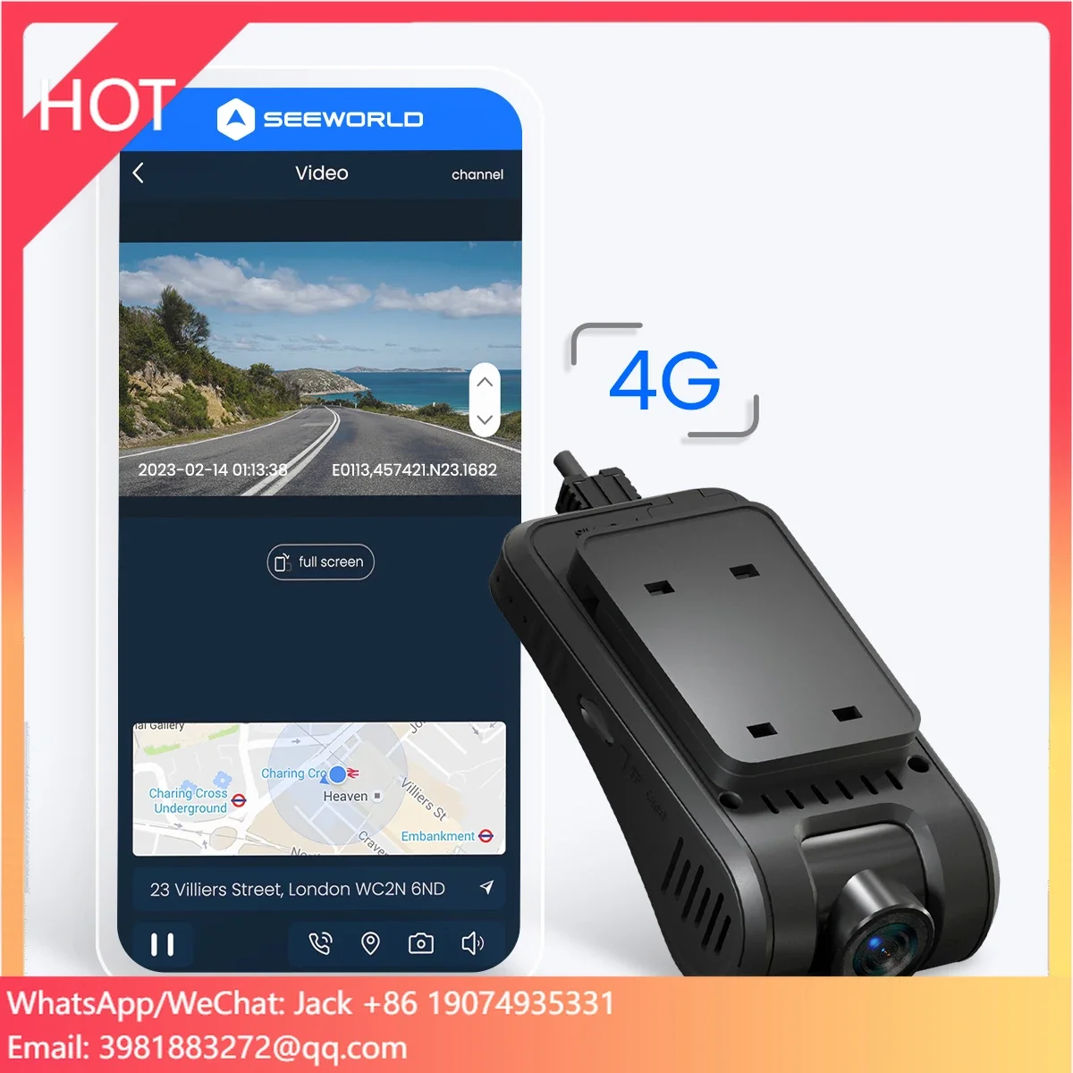 

SEEWORLD V5 Hidden Easy Installation Mirror Dash Cam GPS Tracking 4G LTE Car DVR Tracker With Android APP